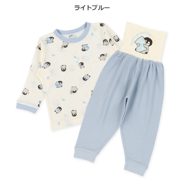 腹巻付きワッフル長袖パジャマ（ペンギン）