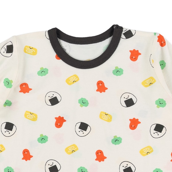 袖ロールアップ腹巻付き長袖パジャマ（おにぎり）