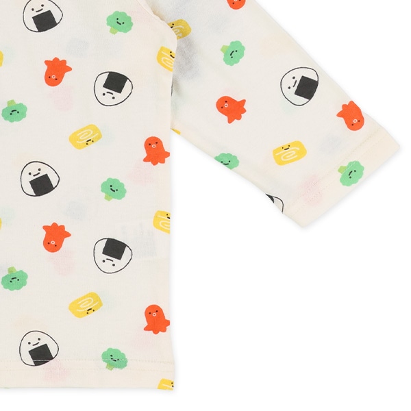 袖ロールアップ腹巻付き長袖パジャマ（おにぎり）