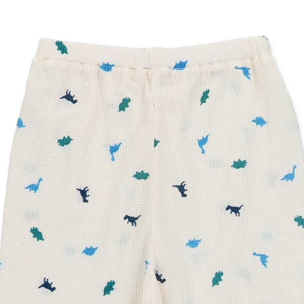 どっちもまえワッフル長袖ルームウェア（恐竜総柄）