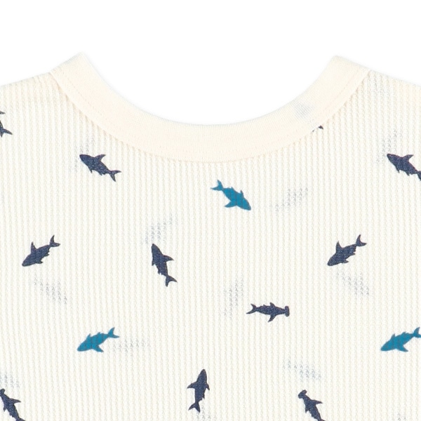 どっちもまえワッフル半袖ルームウェア（サメシルエット）