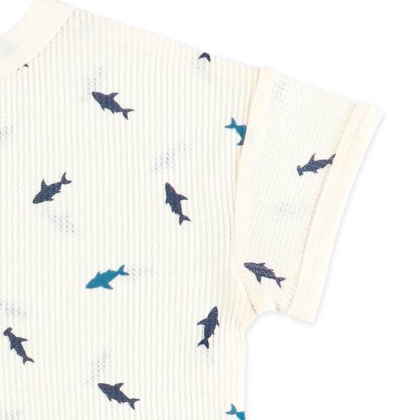 どっちもまえワッフル半袖ルームウェア（サメシルエット）