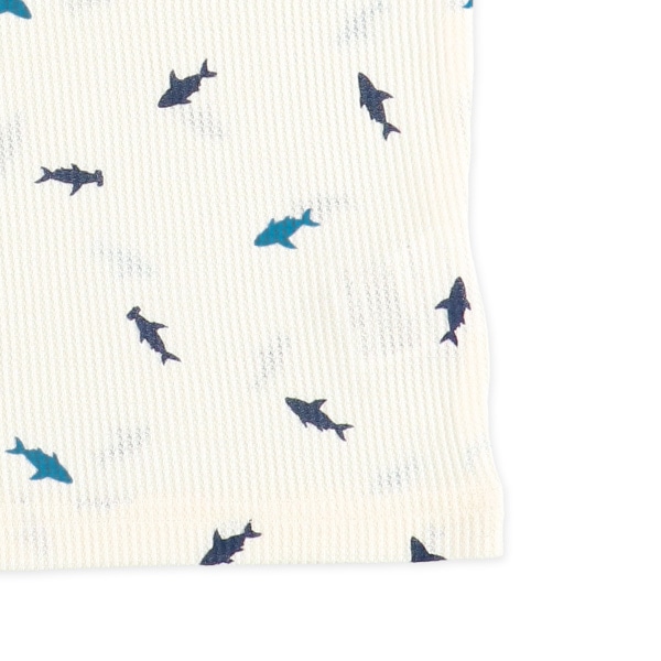 どっちもまえワッフル半袖ルームウェア（サメシルエット）