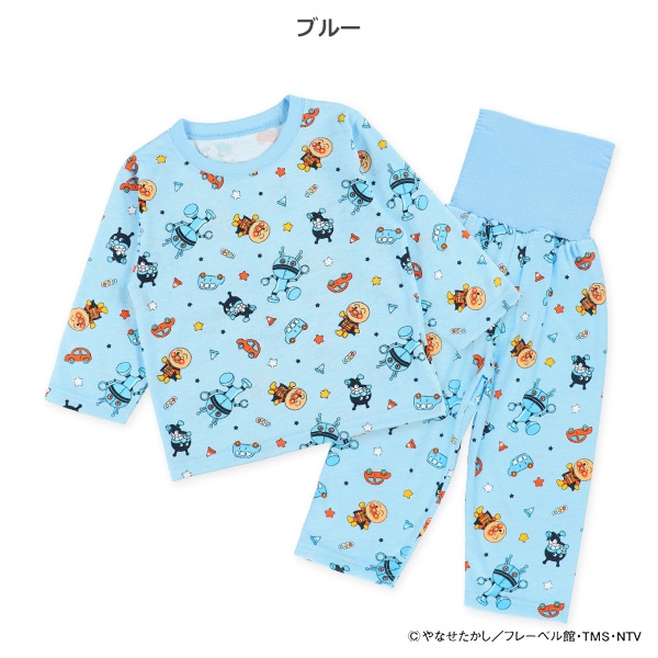腹巻付き長袖パジャマ（アンパンマン総柄）