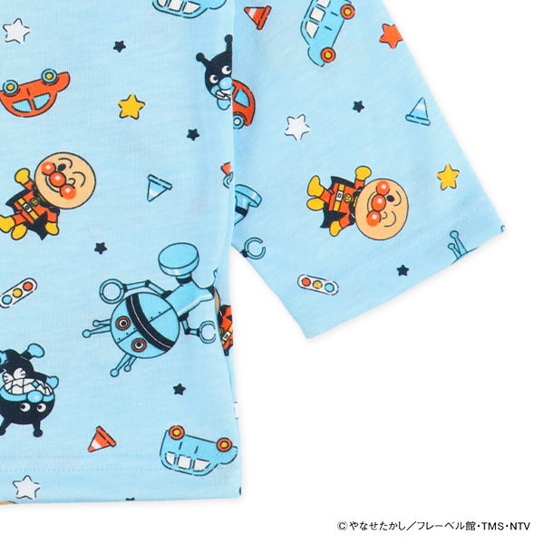 腹巻付き長袖パジャマ（アンパンマン総柄）