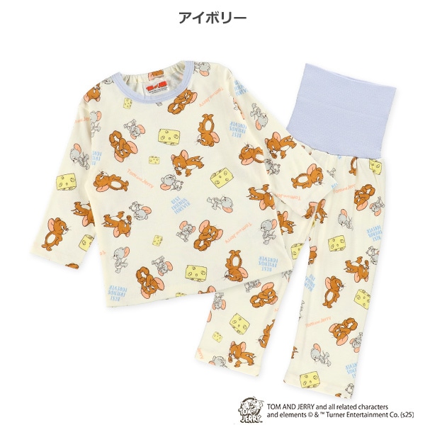 腹巻付き長袖パジャマ（トムとジェリー総柄）