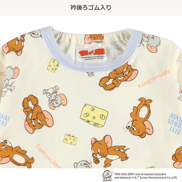 腹巻付き長袖パジャマ（トムとジェリー総柄）