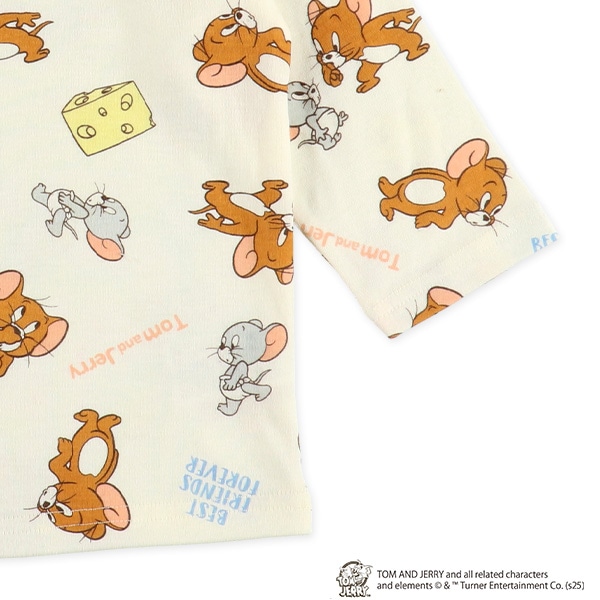 腹巻付き長袖パジャマ（トムとジェリー総柄）