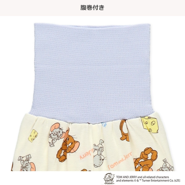 腹巻付き長袖パジャマ（トムとジェリー総柄）