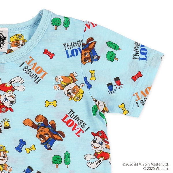 腹巻付き半袖パジャマ（パウパトロール総柄）