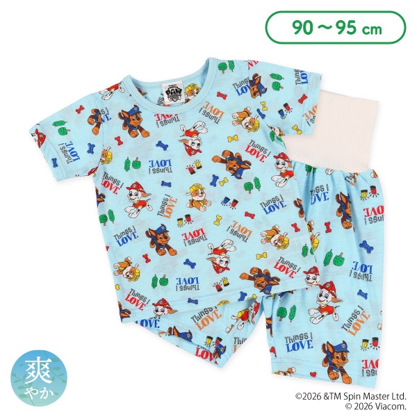 腹巻付き半袖パジャマ（パウパトロール総柄）