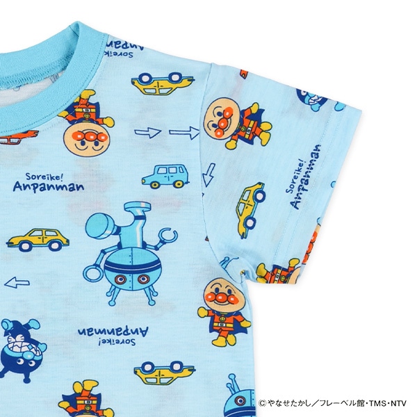 腹巻付き半袖パジャマ（アンパンマン総柄）