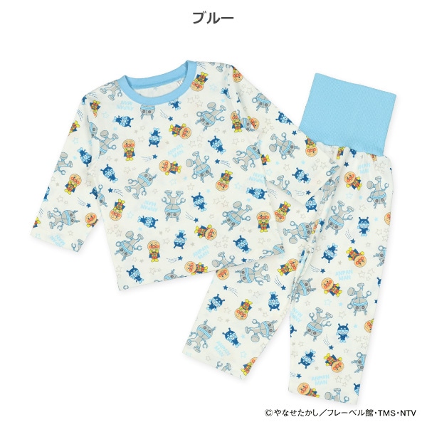 腹巻付き長袖パジャマ（アンパンマン総柄）
