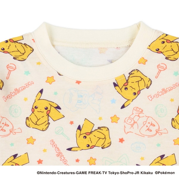 腹巻付き長袖パジャマ（ポケモン総柄）