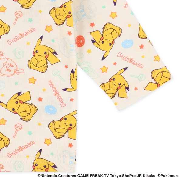 腹巻付き長袖パジャマ（ポケモン総柄）
