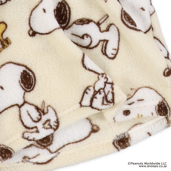 サンゴフリース腹巻付き長袖パジャマ（スヌーピー総柄）