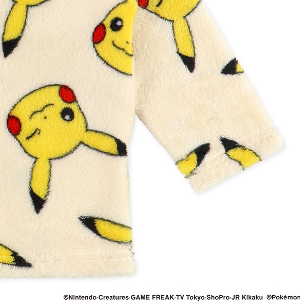 マイクロフリース腹巻付き長袖パジャマ（ピカチュウ）