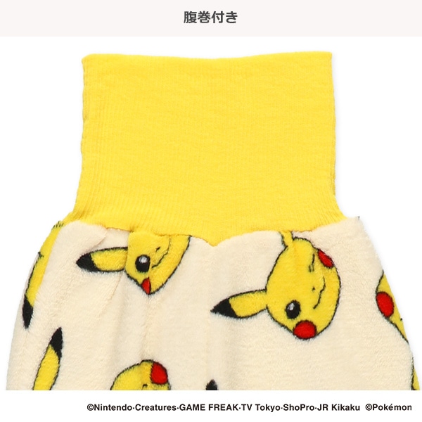 マイクロフリース腹巻付き長袖パジャマ（ピカチュウ）