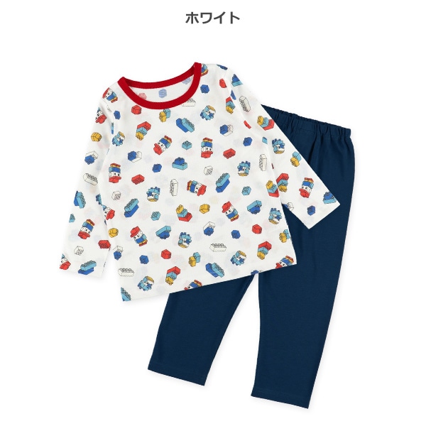 2枚組長袖パジャマ（はたらくくるま・ブロック）
