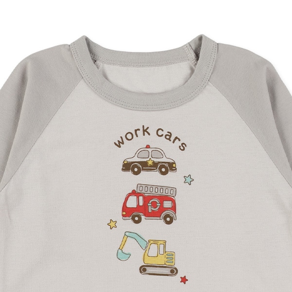 2枚組ラグラン長袖パジャマ（はたらくくるま）