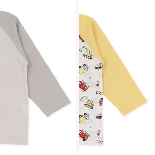 2枚組ラグラン長袖パジャマ（はたらくくるま）