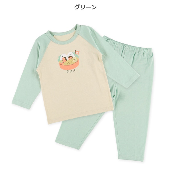 2枚組長ラグラン長袖パジャマ（お弁当）