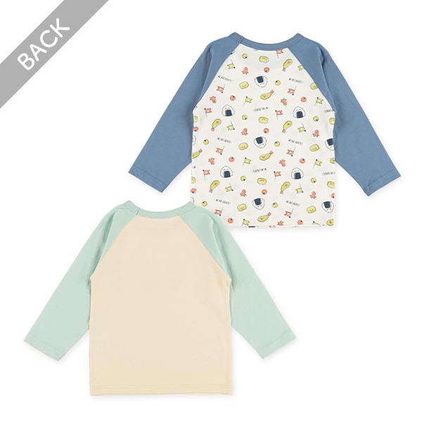 2枚組長ラグラン長袖パジャマ（お弁当）