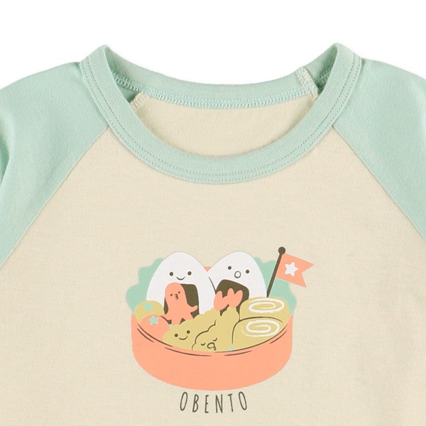 2枚組長ラグラン長袖パジャマ（お弁当）