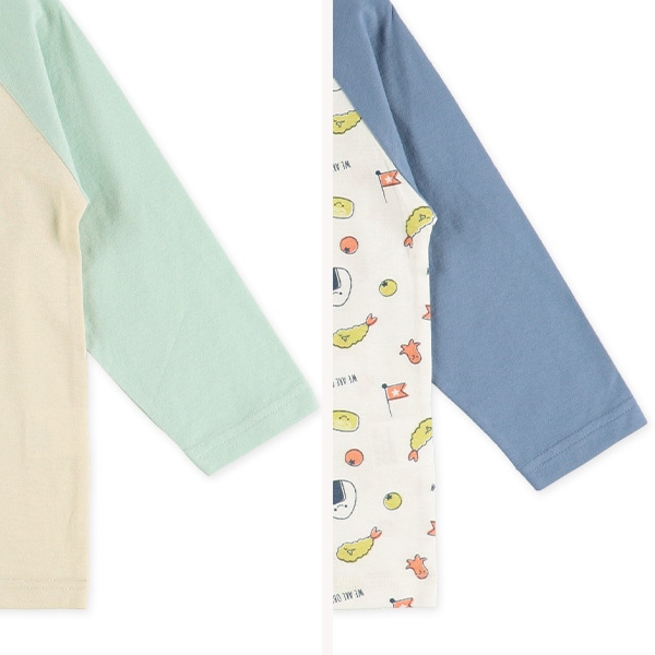 2枚組長ラグラン長袖パジャマ（お弁当）