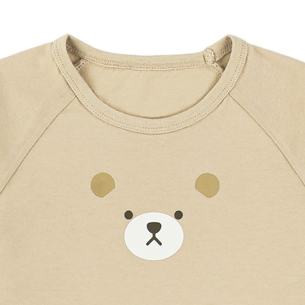 2枚組ラグラン長袖パジャマ（くまフェイス）