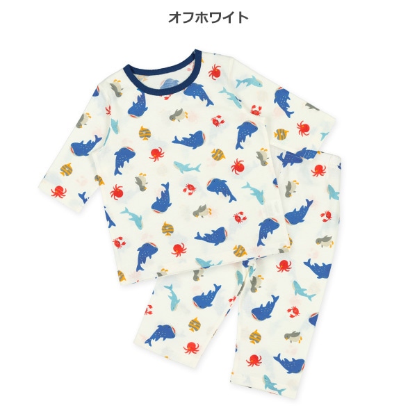 2枚組半袖+7分袖パジャマ（海の生き物）