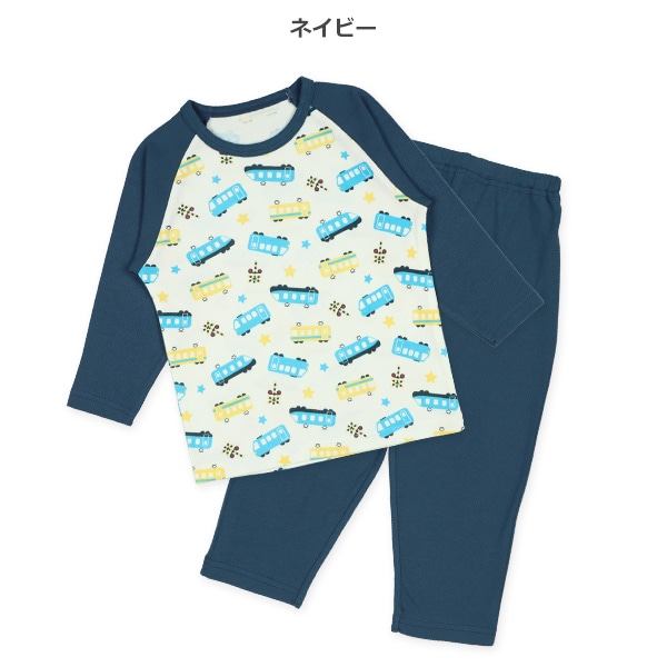 2枚組ラグラン長袖パジャマ（電車）