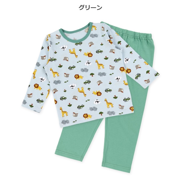 2枚組長袖パジャマ（はたらくくるま・アニマル）