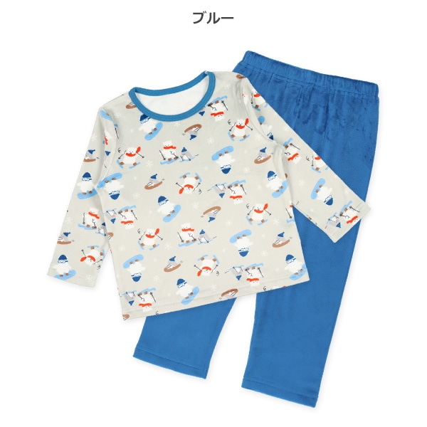 2枚組キルト+ストレッチマイクロフリース長袖パジャマ（パンダ・くま）