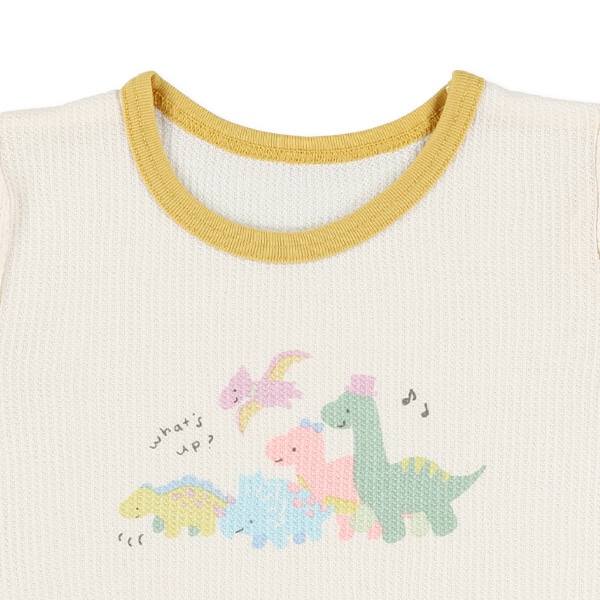 2枚組ワッフル半袖パジャマ（ゆるかわ恐竜）