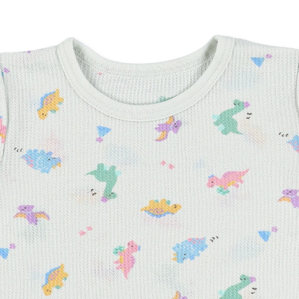 2枚組ワッフル半袖パジャマ（ゆるかわ恐竜）