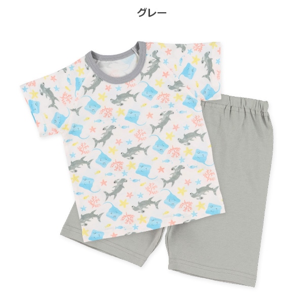 2枚組ラグラン半袖パジャマ（くじら）