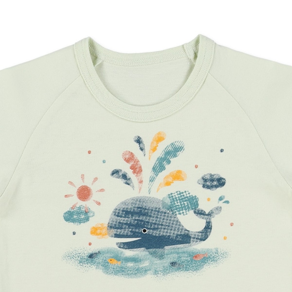 2枚組ラグラン半袖パジャマ（くじら）