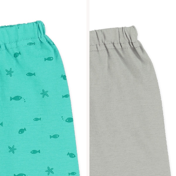 2枚組ラグラン半袖パジャマ（くじら）