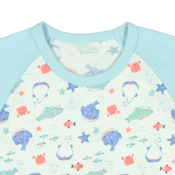 2枚組ラグラン半袖パジャマ（ジンベエザメ）