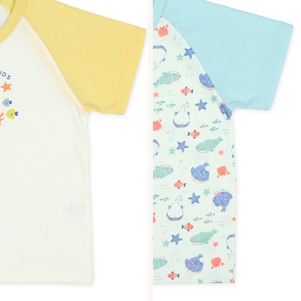 2枚組ラグラン半袖パジャマ（ジンベエザメ）