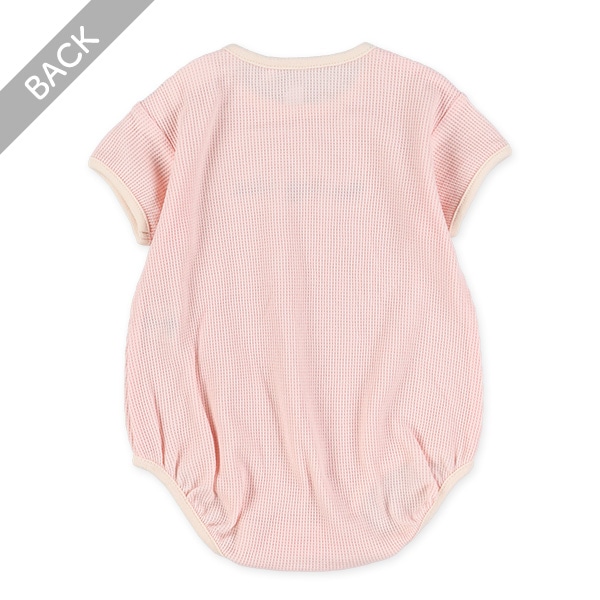 ワッフル半袖ロンパース
