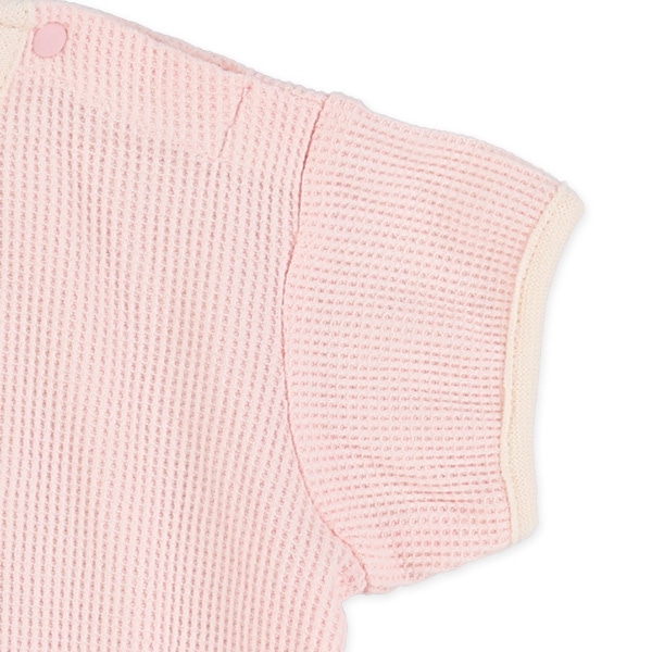 ワッフル半袖ロンパース