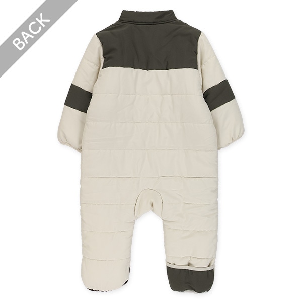 胸袖配色切り替えジャンプスーツ