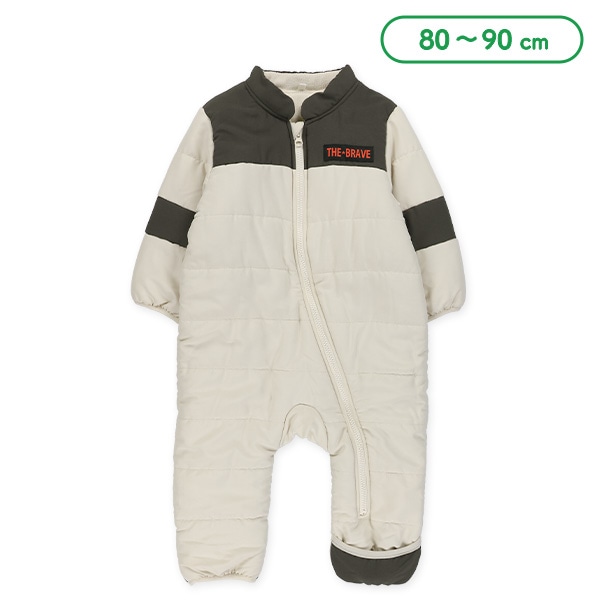 胸袖配色切り替えジャンプスーツ