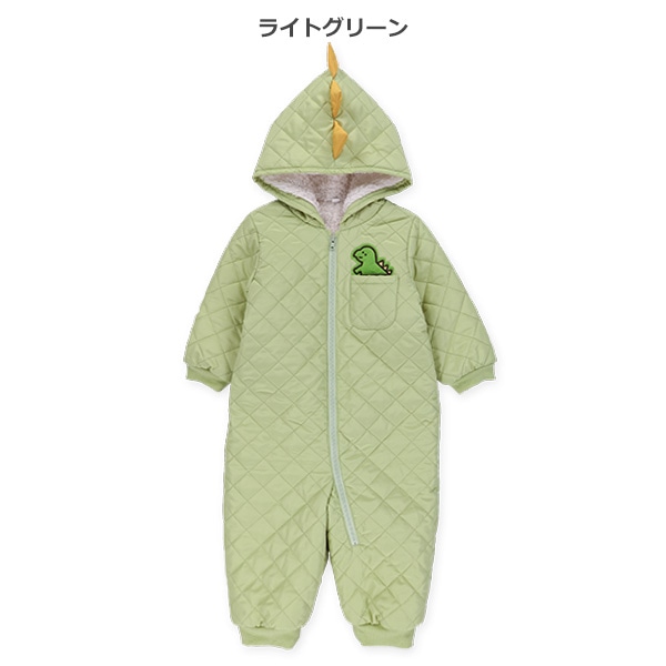 キルティングフードモチーフ付き恐竜ジャンプスーツ