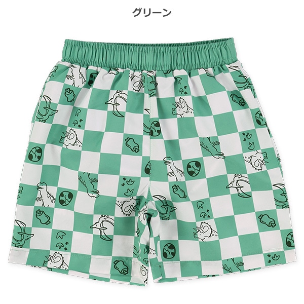 恐竜チェッカー柄サーフパンツ
