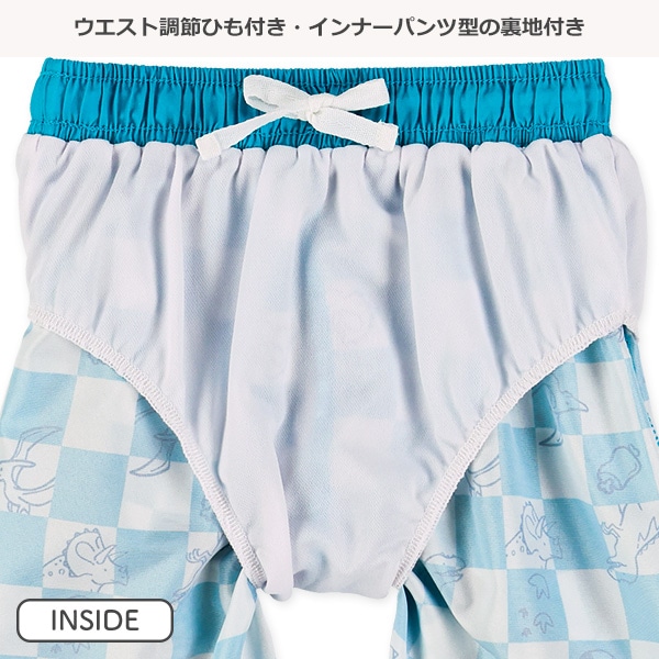 恐竜チェッカー柄サーフパンツ