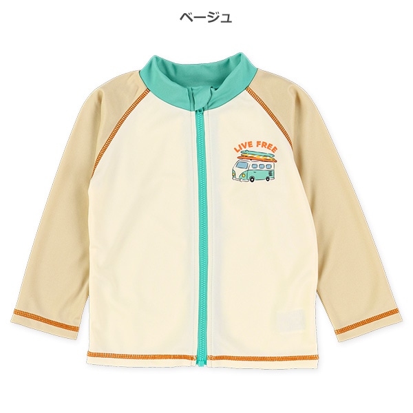 配色レトロカーワンポイントラッシュガード