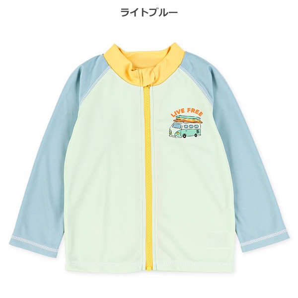 配色レトロカーワンポイントラッシュガード